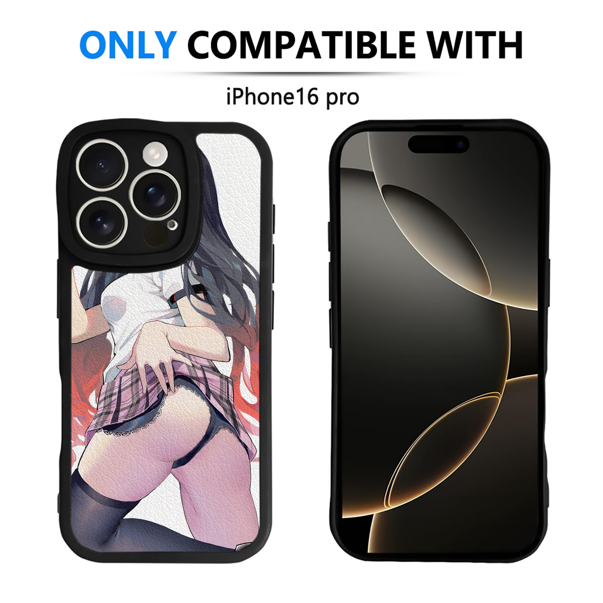（画像用） 鬼滅の刃（きめつのやいば）竈門 禰󠄀豆子／かまど ねずこ Kamado Nezuko 【iPhone 16シリーズ対応】シリコンスマホケース（レザー調） 材質：シリコン